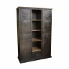 prix abordable Coupon ✔️ Armoire Fer Et Bois Ciré 2 Portes+ 1 Niche étagère+ 1 Tiroir L120 X P47 X H180 🌟 8