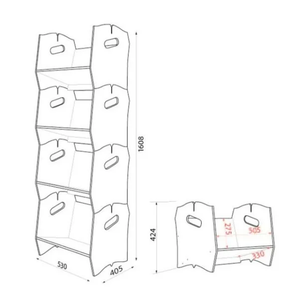 Offres 🔥 Étagère Bibliothèque IZZIBOOK© En MDF – 4 Modules 🥰 5