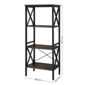 belle Le moins cher 👏 Etagère Metal-bois L56 X P34 X H131 Cm 👏 9