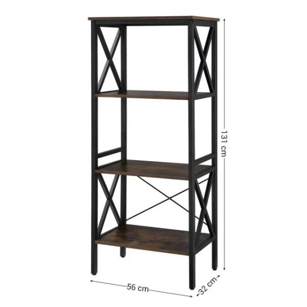 belle Le moins cher 👏 Etagère Metal-bois L56 X P34 X H131 Cm 👏 3