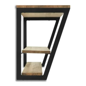 Meilleure affaire ✔️ Étagère Polygonal Descendant 100x35x47cm Noir 2 Supports – Industriel 👍 12