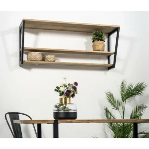 Meilleure affaire ✔️ Étagère Polygonal Descendant 100x35x47cm Noir 2 Supports – Industriel 👍 14