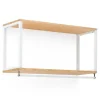 Le moins cher 🎁 Étagère Portemanteau Icub Style Scandinave 30x100x55cm Blanc-Naturel 👏 17