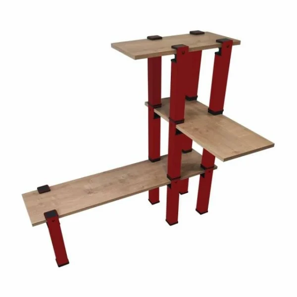 Neuve avec étiquette Top 10 👏 Kit Etagère Modulable – 3 Plateaux 14 Pieds Rouges 🔥 1