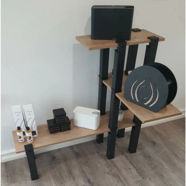 Neuve avec étiquette Top 10 👏 Kit Etagère Modulable – 3 Plateaux 14 Pieds Rouges 🔥 3