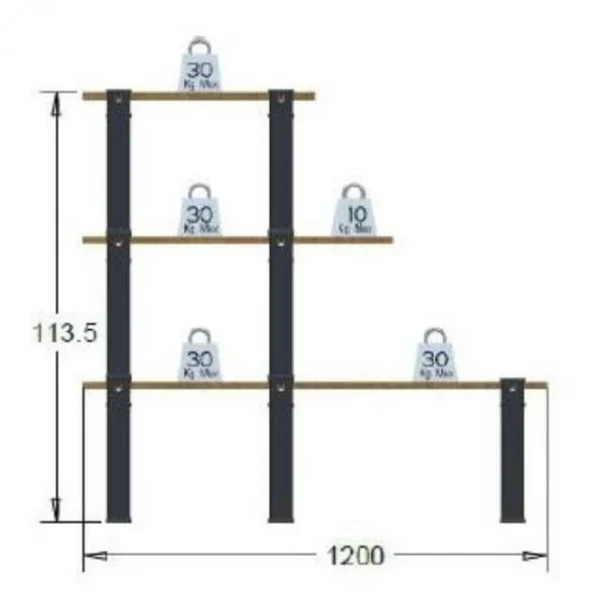 Neuve avec étiquette Top 10 👏 Kit Etagère Modulable – 3 Plateaux 14 Pieds Rouges 🔥 5