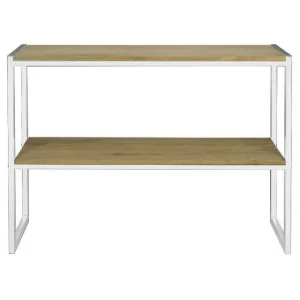 garantie de qualité Les meilleures critiques de 🔥 Console Icub Double Plateau Industriel 32x120x75 Cm Blanc – Pin Vieilli ✨ 6