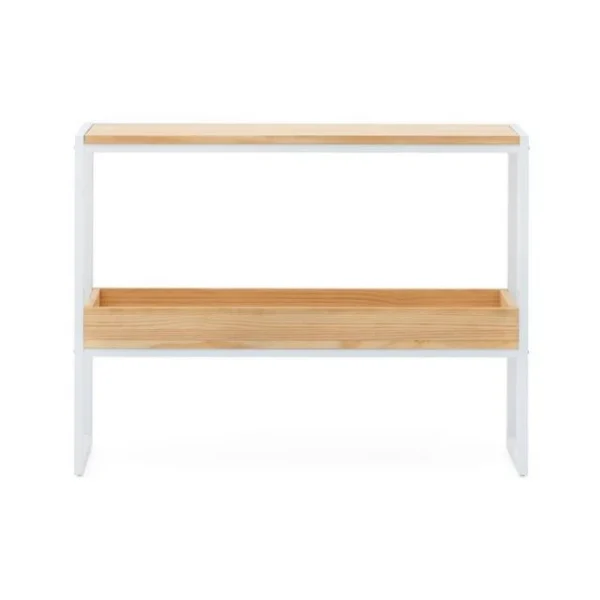 Les meilleures critiques de 😀 Console Icub Double Plateau Scandinave 32x100x75cm Blanc – Pin Naturel 🧨 soldes luxe 3