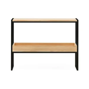 Acheter 😉 Console Icub Double Plateau Scandinave 32x120x75 Cm Noir – Pin Naturel 💯 magasin pour 8