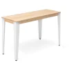 grande promotion Offres 🌟 Console Scandinave Lunds 39x110x75cm Métal Blanc-plateau Bois Finition Naturel. 🧨 14