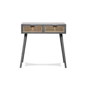 Meilleure affaire 🤩 Console Table Scandinave En Bois Avec 2 Tiroirs Gris 80x42x79 Cm 😀 Réductions 13