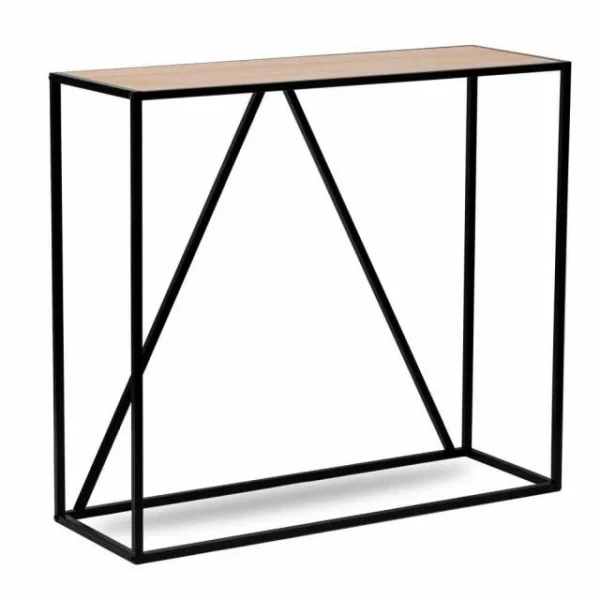 meilleure qualité Promo 🤩 Table Console Design Industriel Moderne En Bois Et Métal 90x30x80 Cm 🧨 1