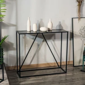 Protections acheteurs Budget 🌟 Table Console Noire Design Industriel Moderne En Métal 90x30x80 Cm 👏 9