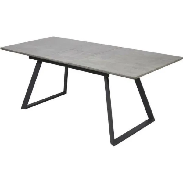 Large choix en ligne Acheter 🧨 Table De Repas Extensible Gris – Plateau Bois 160 X 90 Cm Avec Rallonge ✨ 4