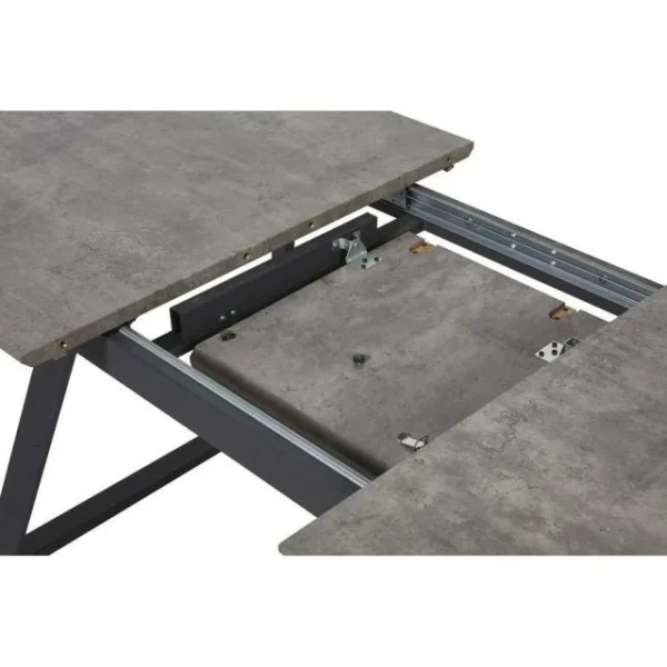 Large choix en ligne Acheter 🧨 Table De Repas Extensible Gris – Plateau Bois 160 X 90 Cm Avec Rallonge ✨ 5