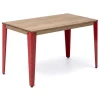 Budget 🌟 Table Salle à Manger Lunds 160x90x75cm Rouge-Vieilli 🛒 SOLDES TOUT À 19