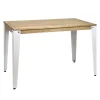 Coupon 😉 Table Salle à Manger Lunds 60x120x75cm Blanc-Vieilli. ✔️ Retour Gratuit 17