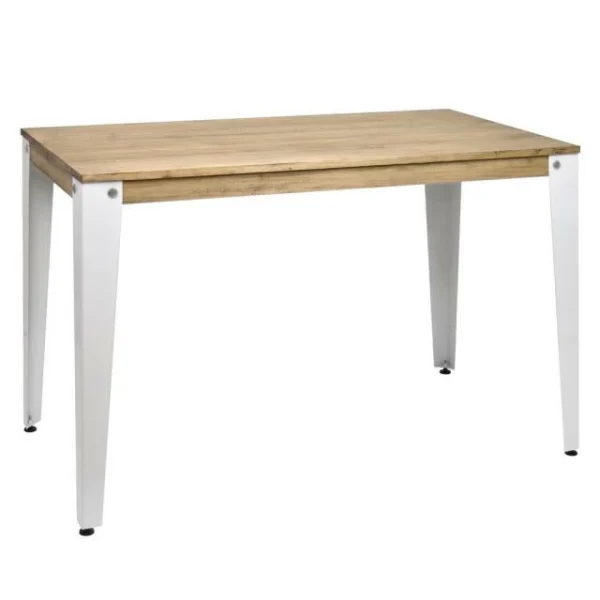 Coupon 😉 Table Salle à Manger Lunds 60x120x75cm Blanc-Vieilli. ✔️ Retour Gratuit 1