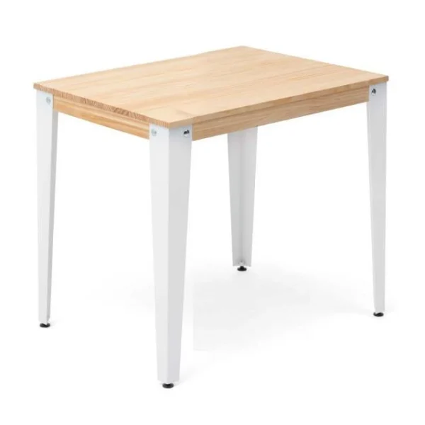 Retour gratuit en magasin. Budget 🔔 Table Salle à Manger Lunds 80x80x75cm Blanc-plateau Bois Finition Naturel. 🥰 1