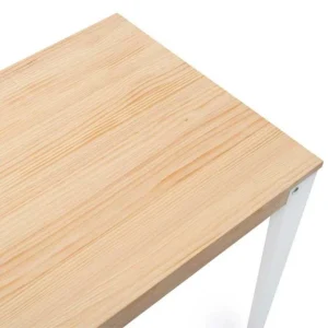 Retour gratuit en magasin. Budget 🔔 Table Salle à Manger Lunds 80x80x75cm Blanc-plateau Bois Finition Naturel. 🥰 13