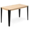 marque pas cher Nouveau 💯 Table Salle à Manger Lunds 90x160x75cm Noir-plateau Bois Finition Naturel. 🛒 16