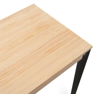 marque pas cher Nouveau 💯 Table Salle à Manger Lunds 90x160x75cm Noir-plateau Bois Finition Naturel. 🛒 15