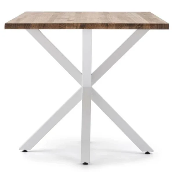 à prix promos Vente flash 😀 Table Salle à Manger Pied étoile Industriel 160x80cm Blanc-bois Vieilli 🧨 4