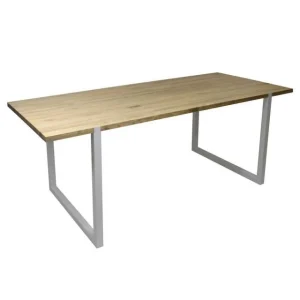 Les achats en ligne Sortie 🛒 Table Salle à Manger Uley Vintage Industriel Pied Blanc. 80X160x76cm 🔔 7